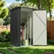 3x3 FT Outdoor Storage Shed, Small Garden Tool Shed with Single Lockable Door, Metal Tool Storage Shed with Sloping Roof, Black