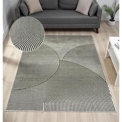 Teppich OTTO HOME "Bentori" Gr. 6, grün, B:200cm H:11mm L:300cm, Kunstfaser, Teppiche, Modernes Design mit Boho-Charme, Scandi, Zen, Hoch-Tief-Struktur Image
