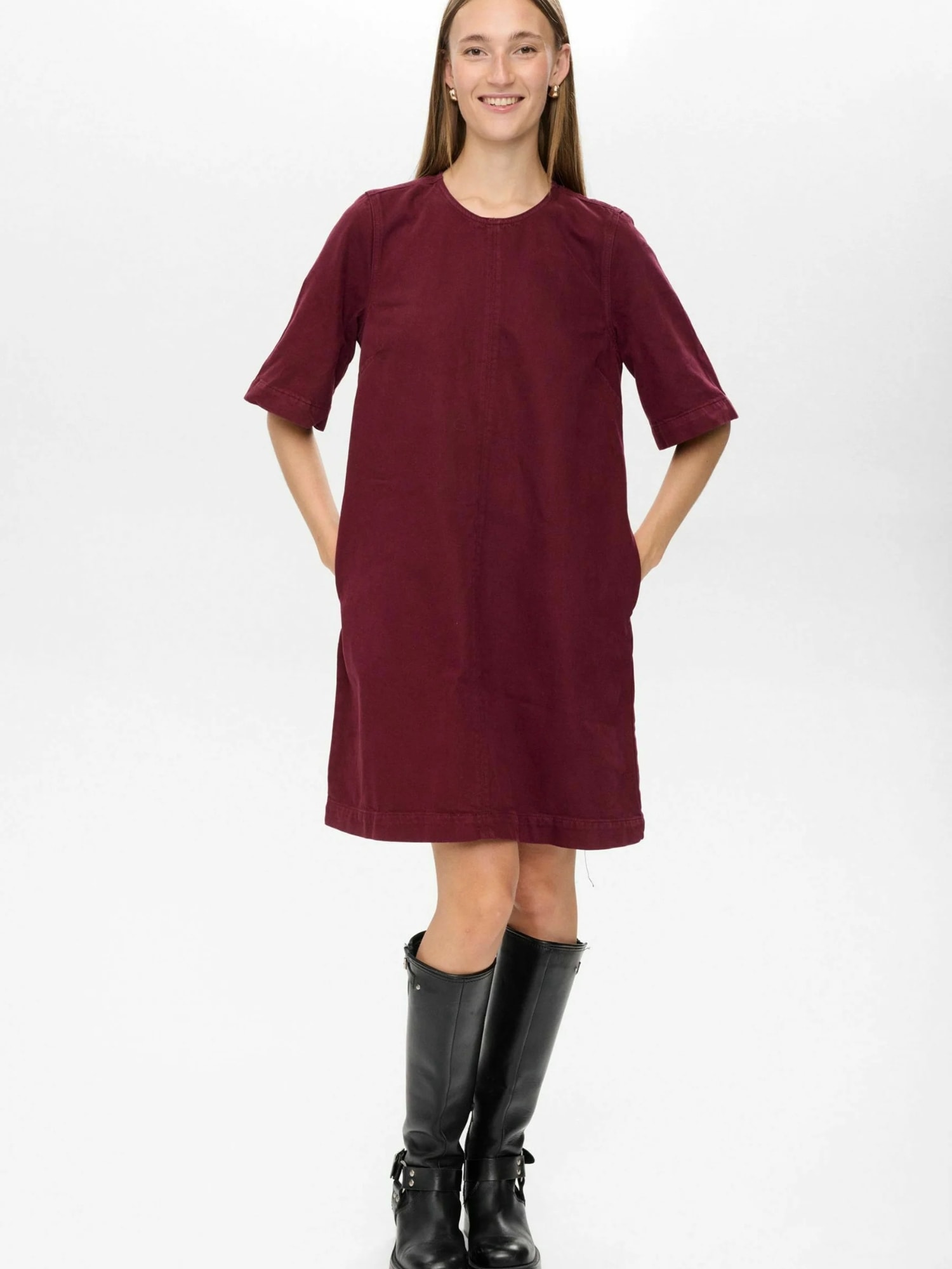 Jerseykleid NÜMPH "Nümph Dress NUBROOKLYN", Damen, Gr. 36, winetasting, Obermaterial: 100% Baumwolle, Kleider Image