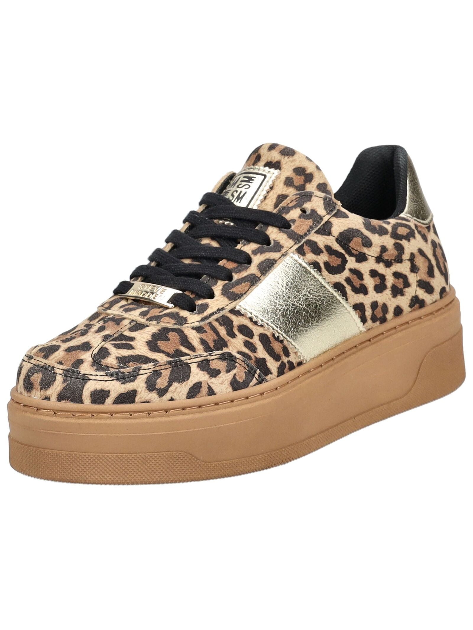 Plateausneaker STEVE MADDEN "STEVE MADDEN Sneaker Lederimitat", Damen, Gr. 41, braun (leopard), Lederimitat, Schuhe