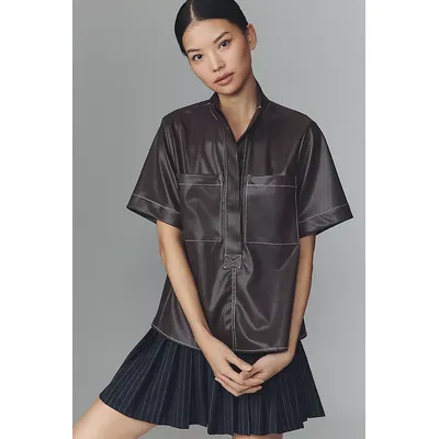 The Jeannie Short-Sleeve A-Line Blouse by Maeve