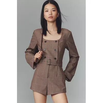 By Anthropologie Long-Sleeve Blazer Playsuit