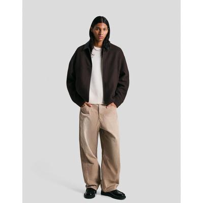 Bershka Super Baggy Corduroy Trousers Men 28 Sand