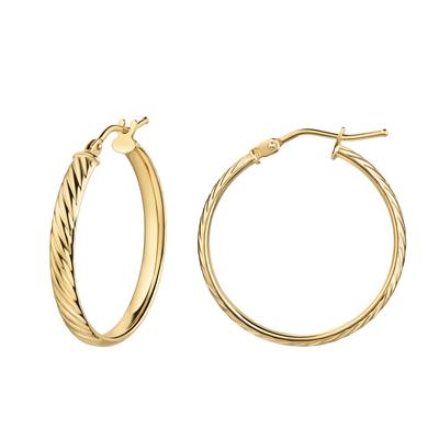 Paar Creolen "375/- Gelbgold 22mm", gelb, FASCINATION BY ELLEN K., Ohrringe, Damen, ONE-SIZE, Gold Image