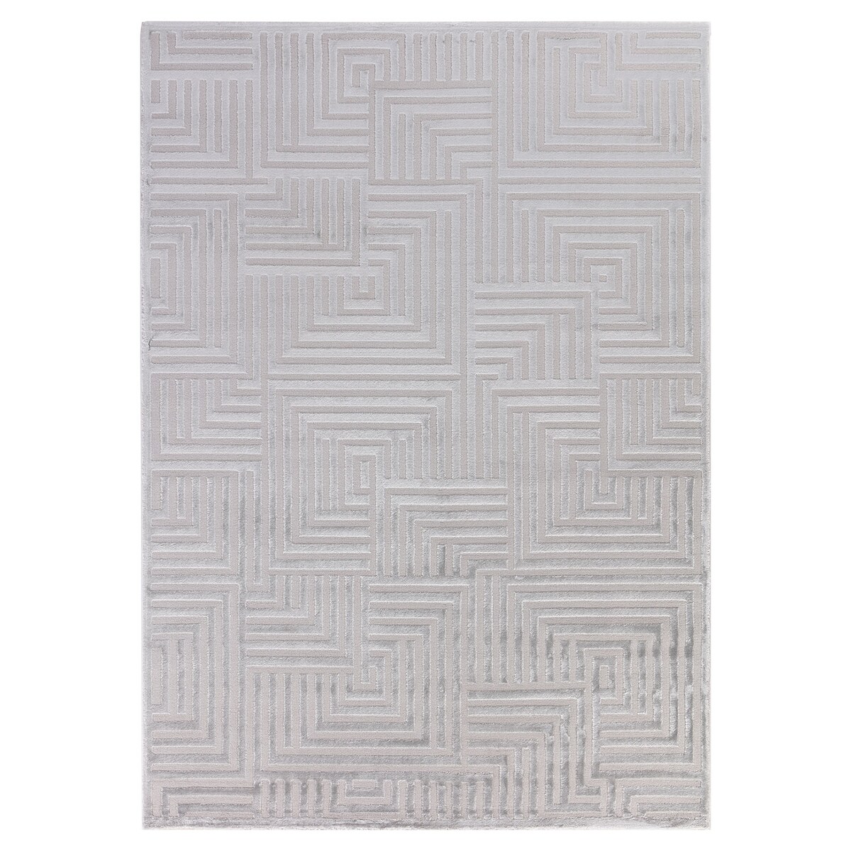 Carpetsale24, Kurzflor Teppich Wohnzimmer 140 x 200 cm, Grau Einfarbig Skandi-Boho Deko, 3D-Effekt, Extra Weich für Flur, Schlafzimmer und Küche Image