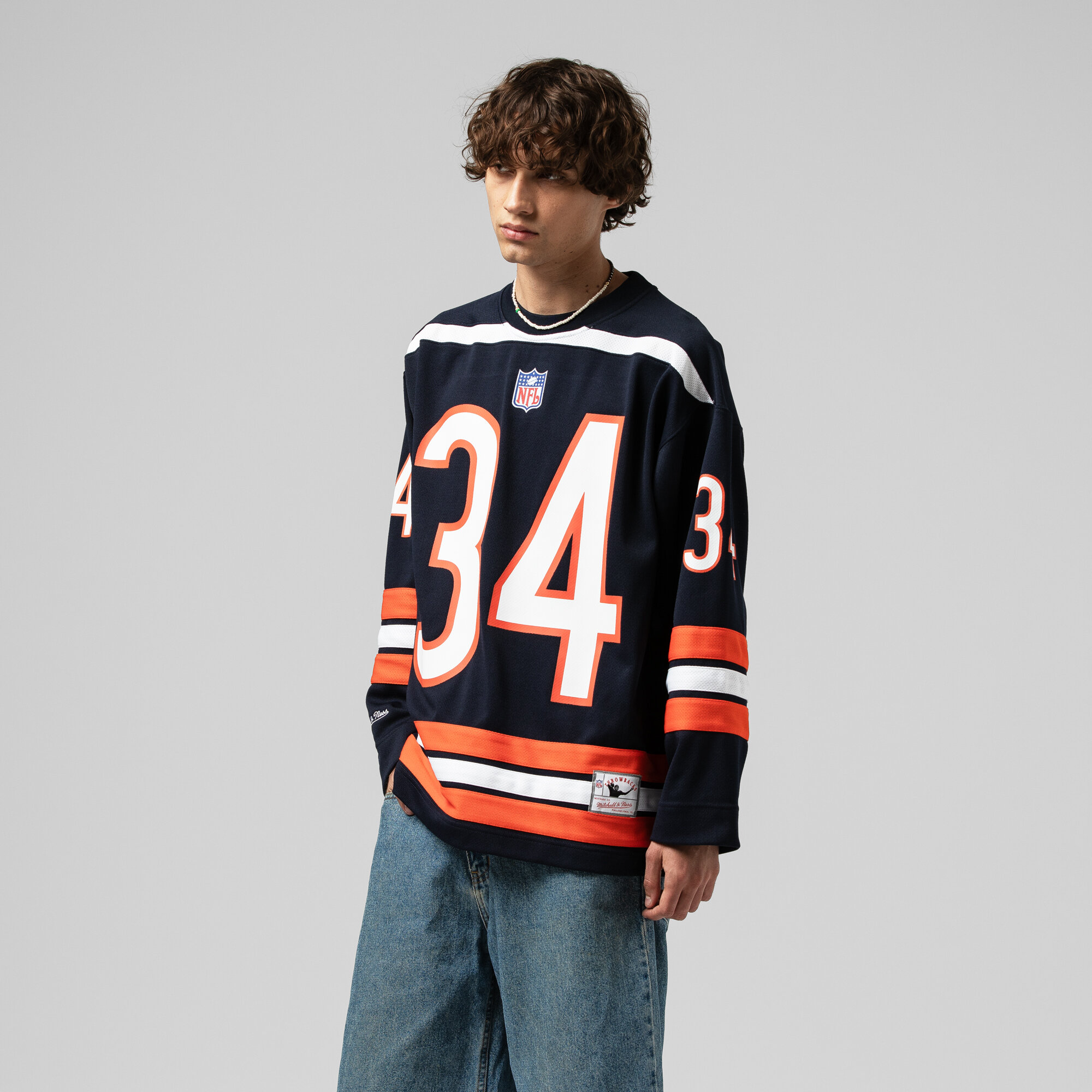 Herren Mitchell & Ness Walter Payton Marineblau Chicago Bears Maxxed Out Fashion Hockey-Trikot Image