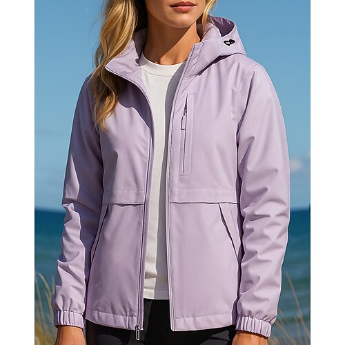 Damen Windjacke Softshelljacke Wanderjacke Außen Wasserdicht Winddicht Atmungsaktiv Wanderoutfits Wanderbekleidung Frühling Herbst Oberteil Angeln Camping / Wandern / Höhlenforschung Laufen Patchwork Image