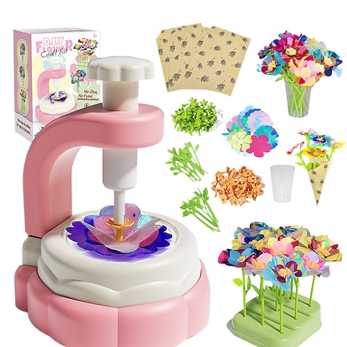 DIY Kunstblumen Spielzeug einschließlich Zubehörset Kunst- und Bastelaktivitätskit für Kinder im Alter von 3-12 Jahren Stoffsträuße Bastelset für Kleinkind-Geburtstagsgeschenke für Mädchen Image