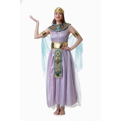 Antikes Ägypten ägyptisch Kleid Ausgefallene Kostüme Kleopatra Göttin Kostüm Damen Fantasie Halloween Karneval Leistung Erwachsene Kleid Gürtel Umhang Image