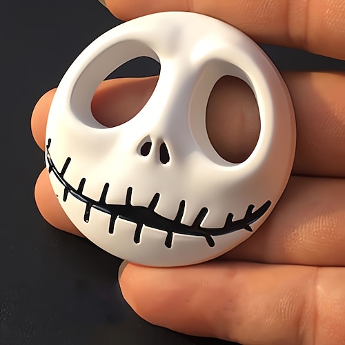 2 Stück „Nightmare Before Christmas" Jack Skellington Auto-Emblem aus Zinklegierung, Kürbis-Autoaufkleber, Fahrzeugdekoration, Abzeichen für alle Automodelle, Autoaufkleber und Sticker Image