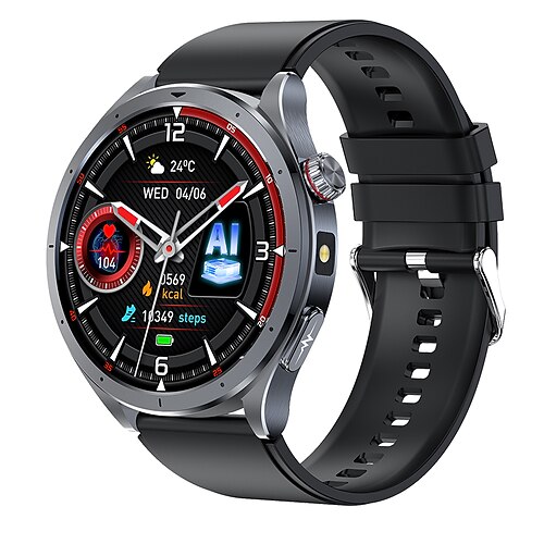 iMosi ET472 Smartwatch 1.53 Zoll Smartwatch Fitnessuhr Bluetooth EKG PPG Schrittzähler Anruferinnerung Kompatibel mit Android iOS Damen Herren Freisprechanrufe Wasserdicht Mediensteuerung IP68 46mm Image