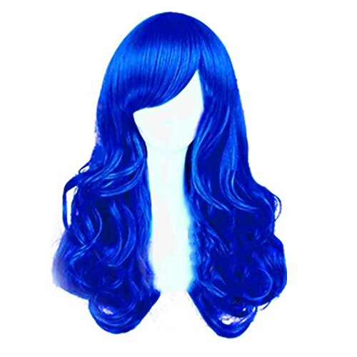 lange farbige Perücken - wellig neon Lockige Farbperücken für Frauen – werden mit zusätzlichen Neonbrillen geliefert – Gastgeschenke für Junggesellinnenabschiede Image