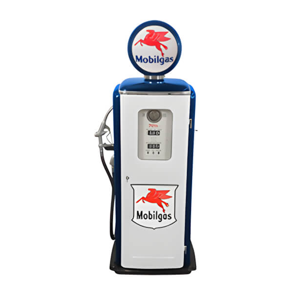 Roadside Relics Mobilgas Tokheim 39 Style Gas Pump Replica with Hidden Mini Fridge