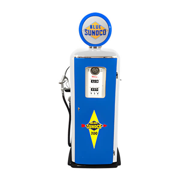Roadside Relics Sunoco Gasoline Tokheim 39 Style Gas Pump Replica with Hidden Mini Fridge