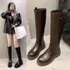 Frauen Boot Kniehohe Frühling/Herbst Dicken Sohlen High Top Stiefel Seite Zipper Ritter Stiefel Quadratische Fersen Frauen schuhe Botas Mujer