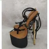 Schwarz Niet Hohl Plattform Sandalen Dünne High Heel Peep Toe Mode Sexy Kühlen 2025, Sommer Große Größe Frau Schuhe Zapatillas Mujer
