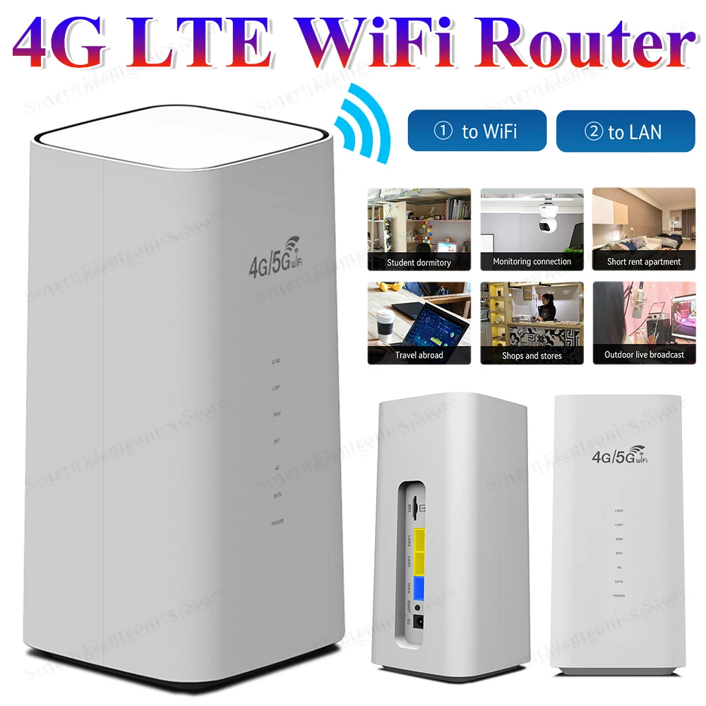 4G LTE WLAN-Router 300 Mbit/s CPE 4G Wireless Router mit SIM-Kartensteckplatz, breite Abdeckung, interne Antenne, EU/US/UK-Stecker Image