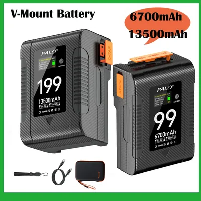 V Mount Battery 99 Wh 199 V-mount Battery with PD 65W Fast Charging Cable V-lock for Sony Camcorder Broadcast Camera Video Light