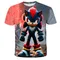 2025 Stampa 3D Cute Cartoon Abbigliamento per bambini Abbigliamento da esterno maschile per bambini sonic Ragazzo Ragazza Bambino T-shirt Top magliette