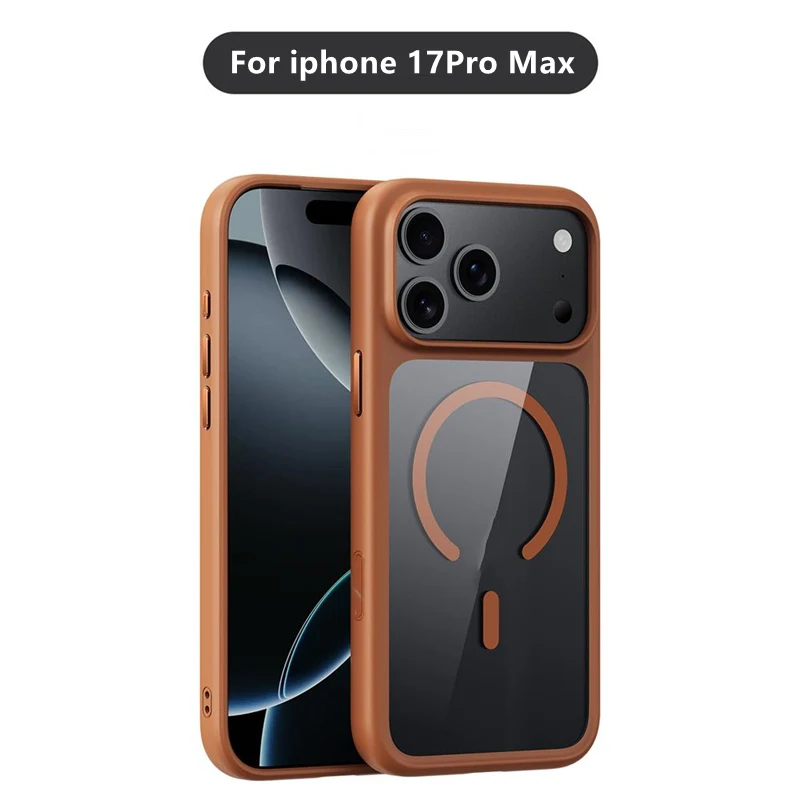 Custodia Magsafe trasparente antiurto per iPhone 17 17Pro 17 Pro Max 17Air Active Touch Pulsante fotocamera Custodia protettiva per ricarica wireless