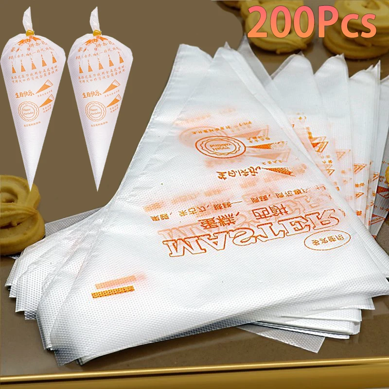 2025 Einweg Creme Spritzbeutel Kuchen Spritzbeutel Dekorieren Werkzeug Cupcake Piping Küche Backzubehör 200/100/50/20 Stück Image