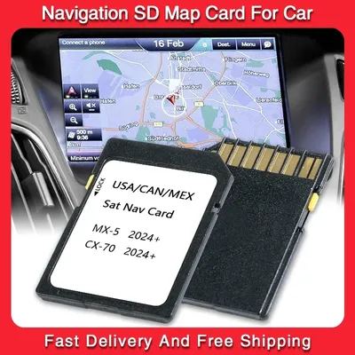 2024 Neues Update USA/Kanada/Mexiko-Karten SD-Karte GPS Connect1 Systemnavigation für Mazda CX70 MX5 Auto-Navi-Karte