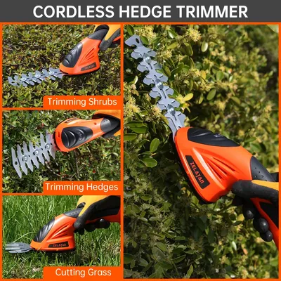 7.2V Pruning Shears 2in1 Cordless Grass Hedge Trimmer Battery Rechargeable Shear Hedger PGHT7.2 Cordless Garden Tool POSENPRO