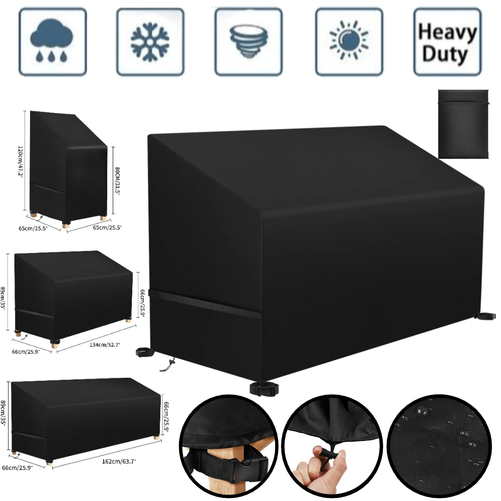 Wasserdicht 1/2/3 Sitzer Stuhl Staub Abdeckung Outdoor Garten Terrasse Möbel Schutz Abdeckung Staubdicht Stuhl Abdeckung Regen Stuhl Abdeckungen Image
