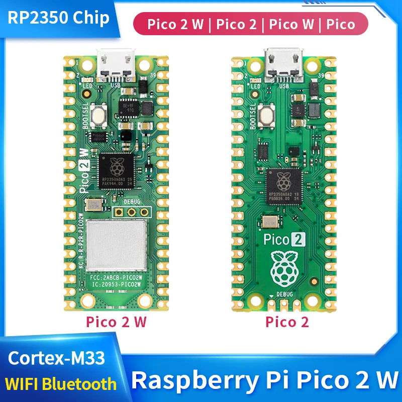 Raspberry Pi Pico 2 W RP2350 Mikrocontroller-Chip Dual-Core-Arm Cortex-M33 und Hazard 3 RISC-V unterstützt Wi-Fi 4 Bluetooth 5.2 Image