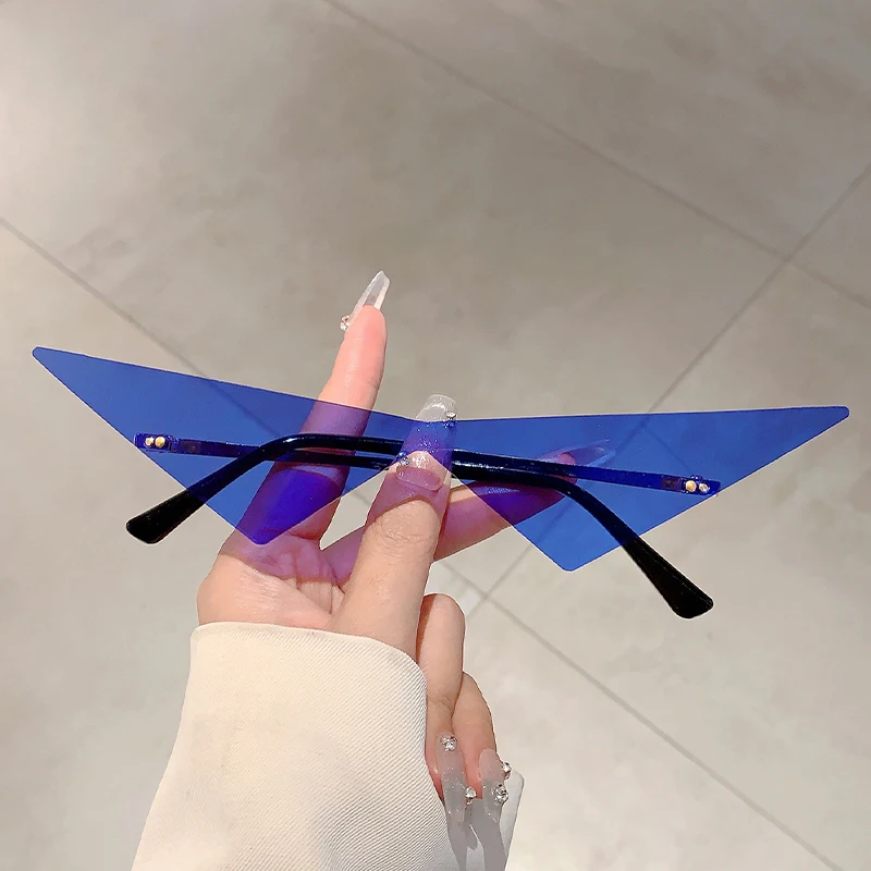 KAMMPT Randlose Dreieck Sonnenbrille Männer Neue Mode Hip-hop Einfarbig Outdoor Shades Frauen Trendy Marke Design Rave Sonnenbrille Image