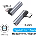 Adattatore per cuffie da tipo C a 3,5 mm Adattatore per cuffie audio USB C Convertitore di tipo C per cuffie cablate HIFI ad angolo retto