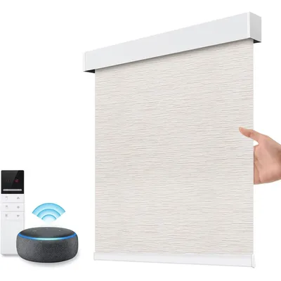 MaßgeschneiderteSunroad Smart Blackout Roller Shades – Kindersicherer mit wiederaufladbarem Motor und Volant, kundenspezifische Größen