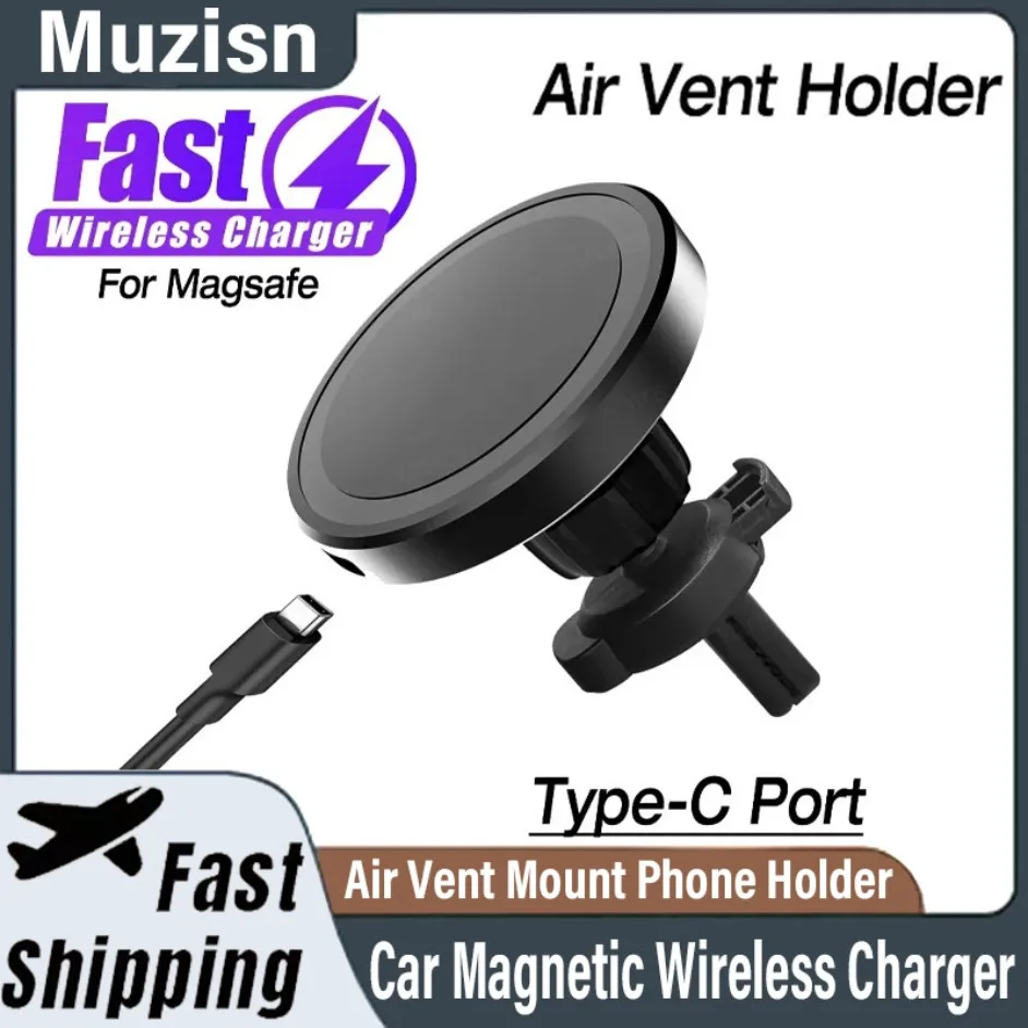 Auto 15 W Magnetische Drahtlose Ladegerät Air Vent Telefon Halter Stehen Für Magsafe iPhone 16 15 14 13 12 Pro max Schnelle lade Image