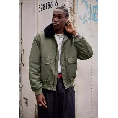BDG Khaki Kaden Bomber Jacket - Khaki L at Urban Outfitters