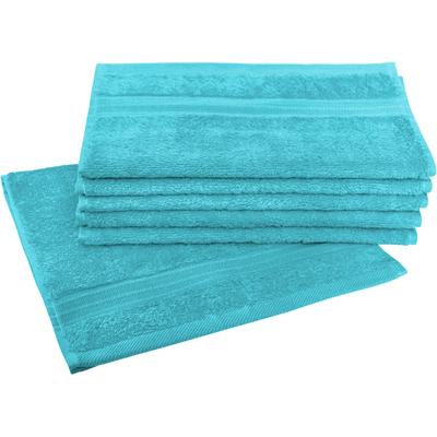Gästehandtuch DYCKHOFF "Siena", blau (aqua), B:30cm L:50cm, Frottier, Obermaterial: 100% Baumwolle, Handtücher (Packung), mit Bordüre Image
