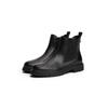 Chelseaboots TOMMY HILFIGER "TH LEATHER CLEATED CHELSEA", Damen, Gr. 36, schwarz, Leder, klassisch, Schuhe, Blockabsatz, Stiefelette, Schlupfboots, beidseitiger Stretcheinsatz