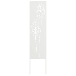 vidaXL Garten dekoratives Panel Weiß 32 x 140 cm Kaltgewalzter Stahl Image
