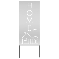 vidaXL Garten dekoratives Panel Silber 50 x 140 cm Verzinkter Stahl Image