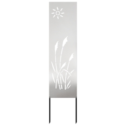 vidaXL Garten dekoratives Panel Sonstiges Silber 32 x 140 cm Edelstahl Image