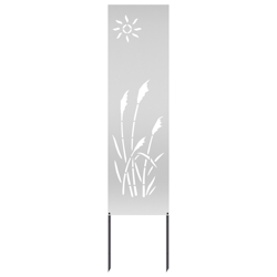vidaXL Garten dekoratives Panel Silber 32 x 140 cm Verzinkter Stahl Image