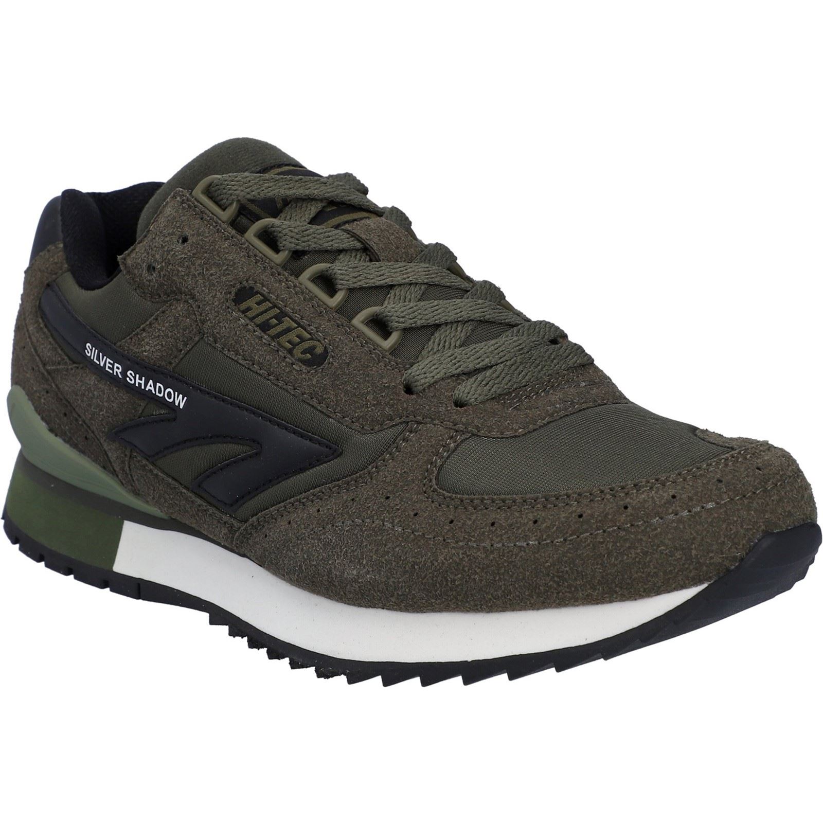 Hi-Tec Silver Shadow PU Wildleder/Polyester Herren Schnürschuhe in Dunkeloliv