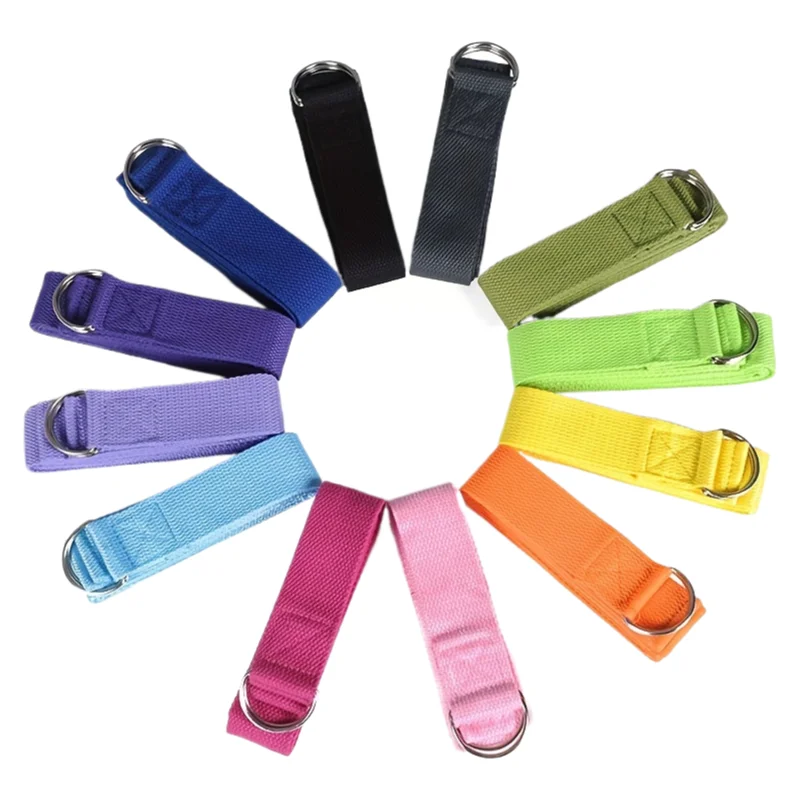 183*3,8 cm Yoga Stretching Gürtel Baumwolle Fitness Yoga Gürtel Einstellbare Gewebte Elastische D-Ring Schnalle Fitness Stretching gürtel Pilates Seil