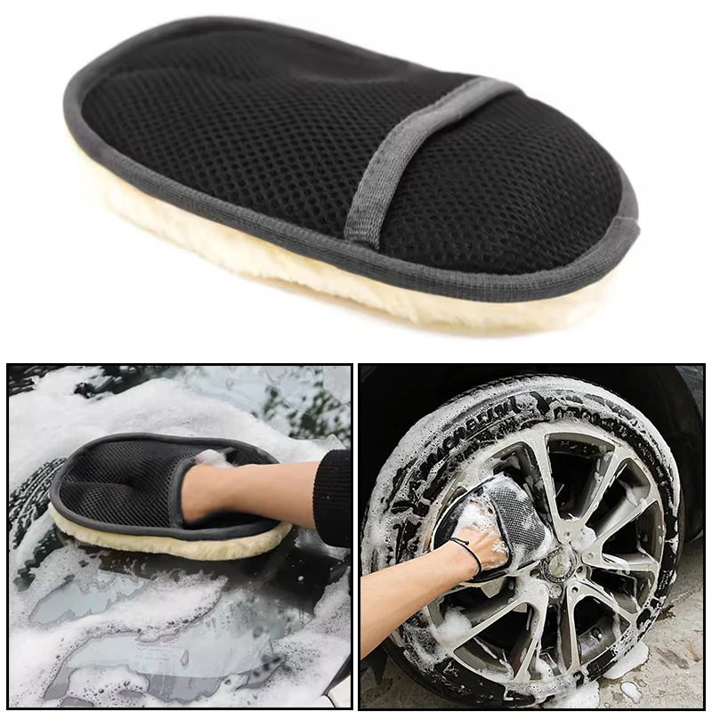 Verdickte Auto Waschen Handschuh Plüsch Auto Wischen Handschuhe Wachsen Polieren Mitt Auto Fenster Glas Rad Reinigung Tuch Auto Zubehör Image