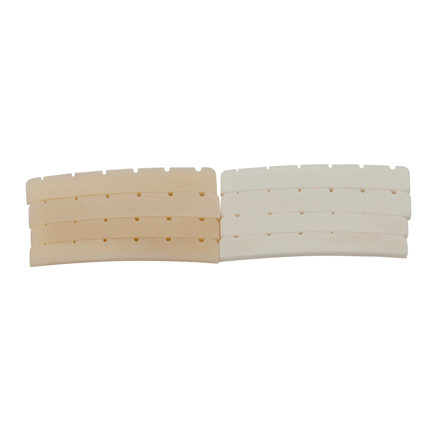 KAISH 2pcs Curved Bottom 7.25"/9.5"/10" Radius Pure Bone Nut White/Unbleached Pre-Slotted Bone Nut for Fender Strat/Tele Guitars