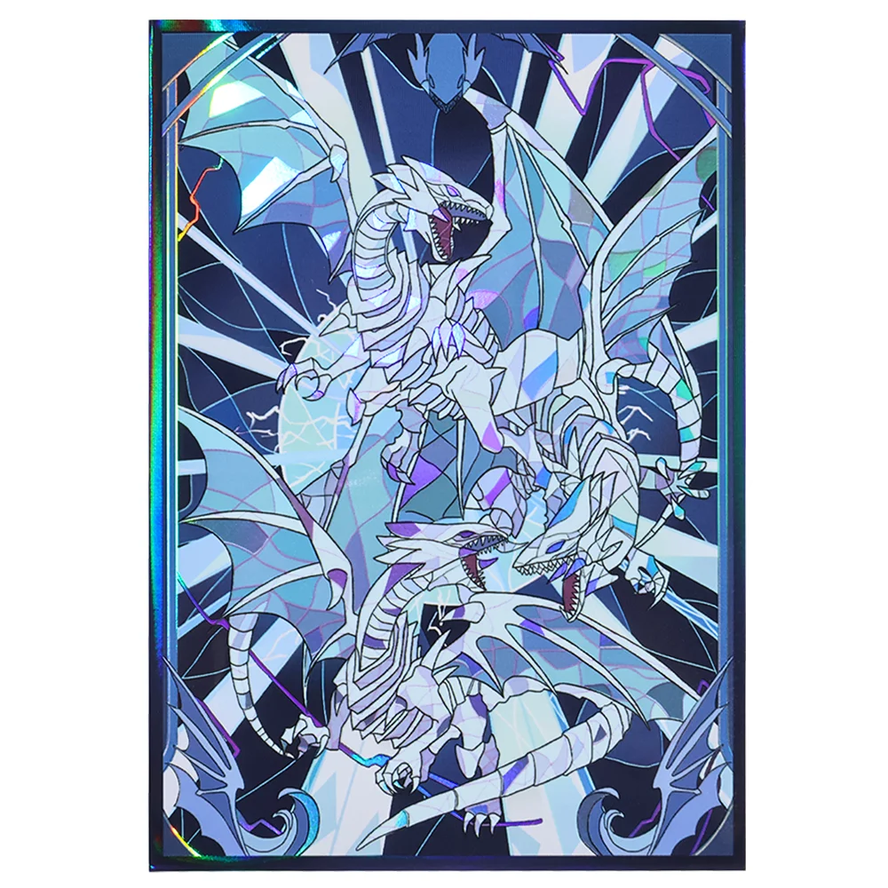63 x 90 mm, 50–100 Stück, blauäugiger weißer Drache, Anime-Kartenhüllen, Brettspiel-Kartenhüllen, Spielsammlung, Kartenschutz für YGO Image