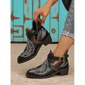 stivaletti western marroni da donna – scarpe in finta pelle in stile cowboy retrò per outfit autunnali e festival