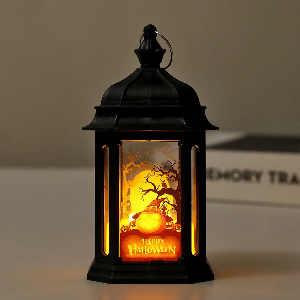 Flackernde Halloween Nachtlicht 3D LED Laternen Hexe Schloss Geist Hand Laterne Tisch Ornamente Halloween Geist Festival Dekor