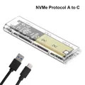 Scatola per disco rigido mobile SSD per laptop Scatola SSD M.2 trasparente Custodia per disco rigido NVME NGFF M2 Custodia per telefono SSD trasparente SATA da 10 Gbps