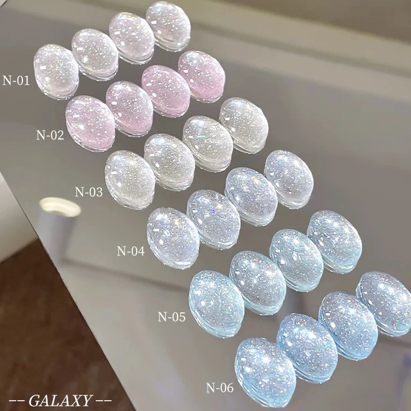 MIANEL 12ML Starlight Broken Diamond Gel-Nagellack, Glitzer-Platin-Gel-Nagellack, weiße Nägel, goldene Nägel, grüne Nägel, 1–6 Stück Image