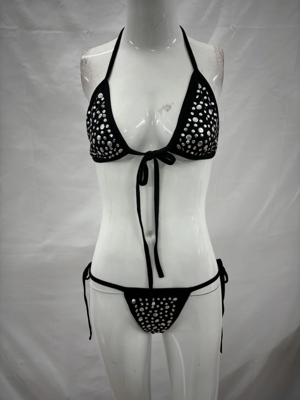 Gothic bedrucktes sexy Bikini-Oberteil Damen-Badeanzug Mode Patch-Badeanzug Slim Fit Sommer lässig Nischenmode Y2k-Stil Emo-Mädchen Image